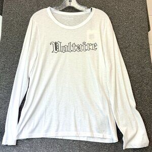 NWT  Zadig & Voltaire Embellished Long Sleeve Modal T-Shirt Oversized Small